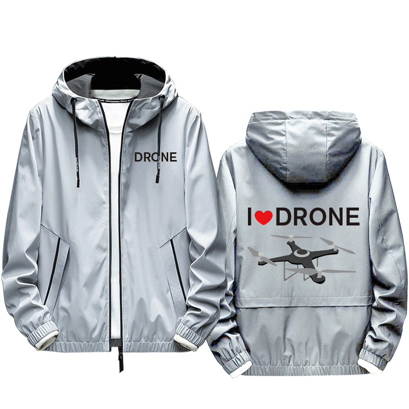 开衫定制航拍无人机飞机爱好者外套男女连帽衣服夹克