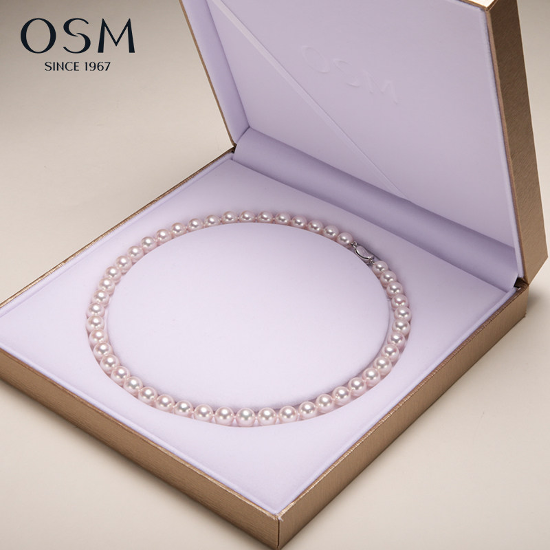 欧诗漫 9k金海水珍珠项链akoya珠8.