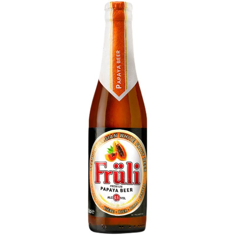 啤酒比利时进口fruli芙力木瓜水果味精6瓶芙丽啤酒