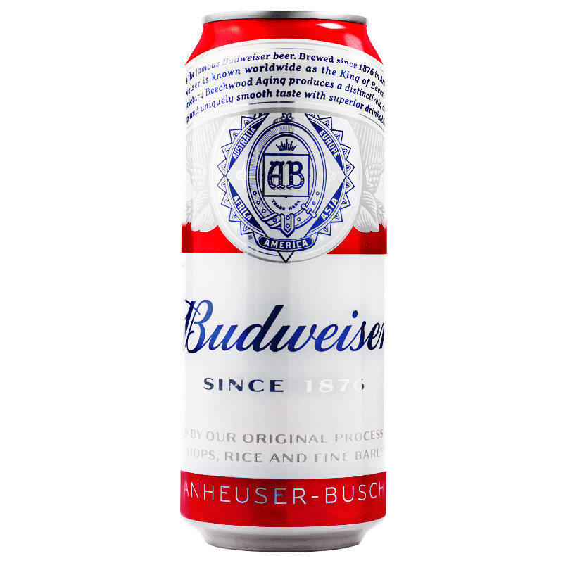 百威啤酒budweiser经典500ml18听整箱小麦醇正黄啤酒啤酒