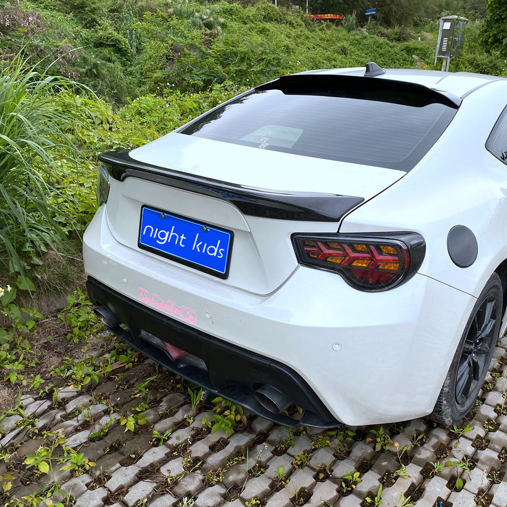 尾翼nightkids适用于1320丰田斯巴鲁brz改装碳纤维尾翼