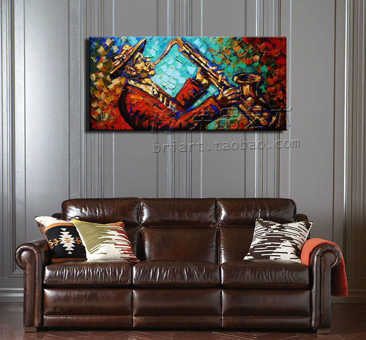 ktv酒吧挂画油画手绘音乐装饰画壁画墙画欧式油画