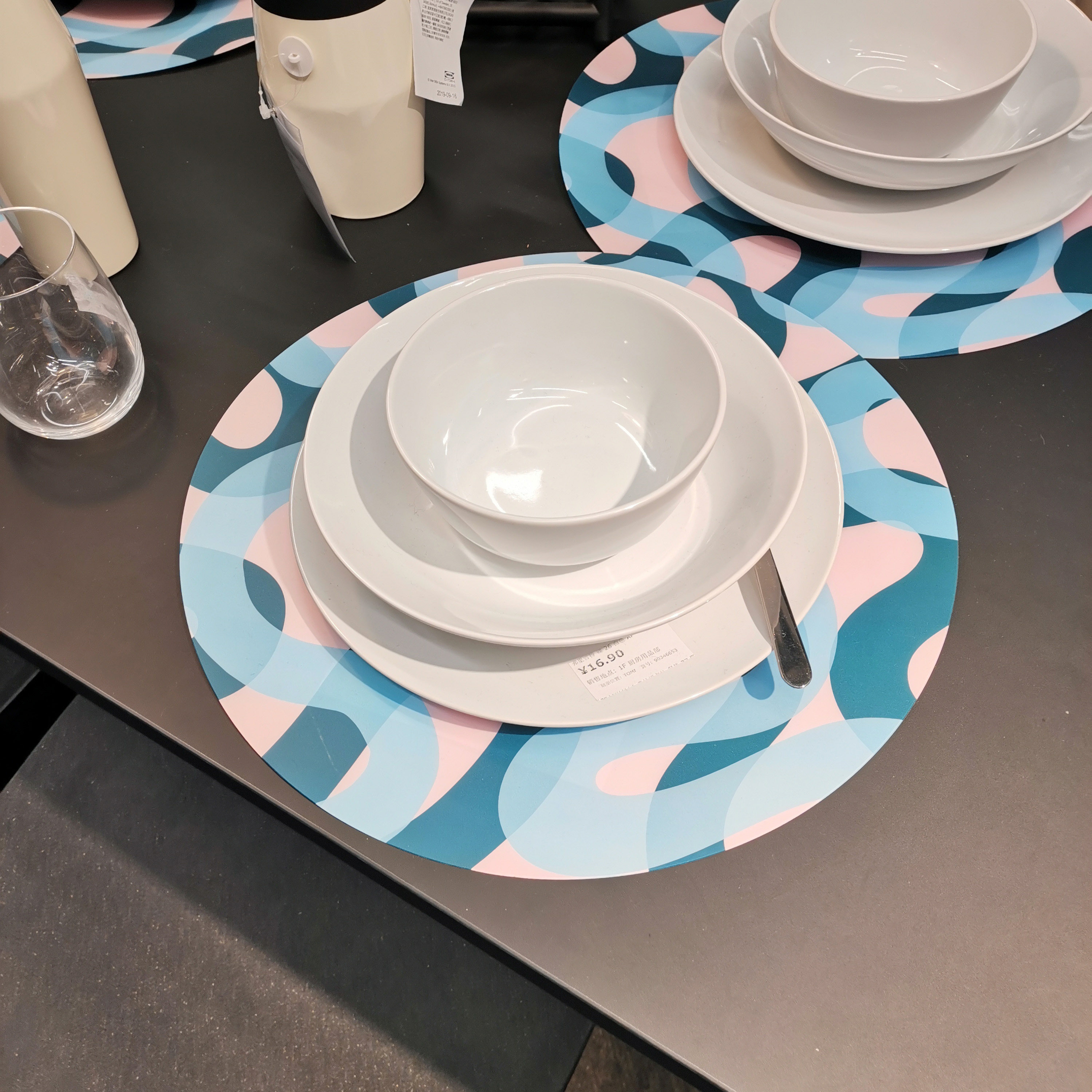 宜家弗拉卡拉餐垫图案桌垫隔热垫圆餐杯垫厘米餐垫