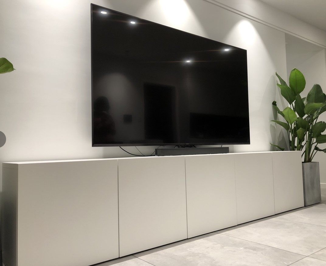 宜家贝达带门电视柜储物柜收纳白色黑色橡木120x40x64电视柜