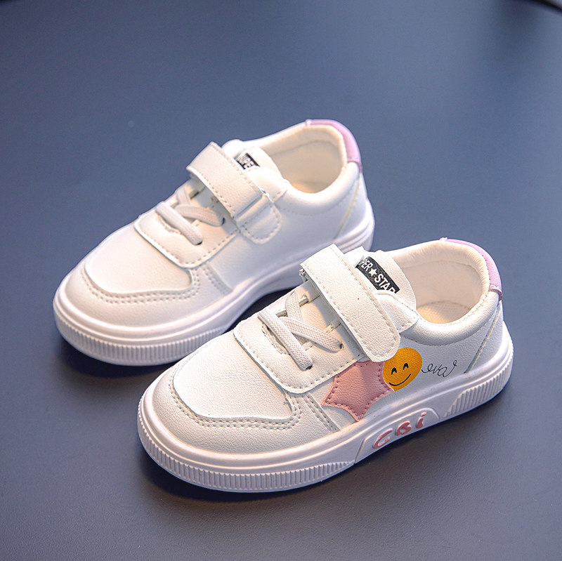 女童鞋子小白鞋2022新款春秋儿童运动鞋白色幼儿园运动鞋