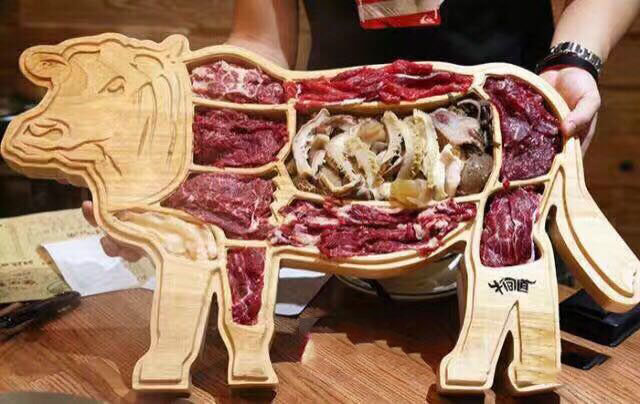 牛羊造型盘子潮汕牛肉全牛拼盘时尚杯垫