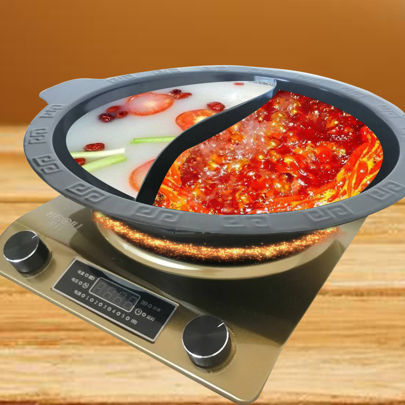 9l家用大容量鸳鸯电火锅加热锅多功能电炒锅电小火锅电煮锅炖锅电