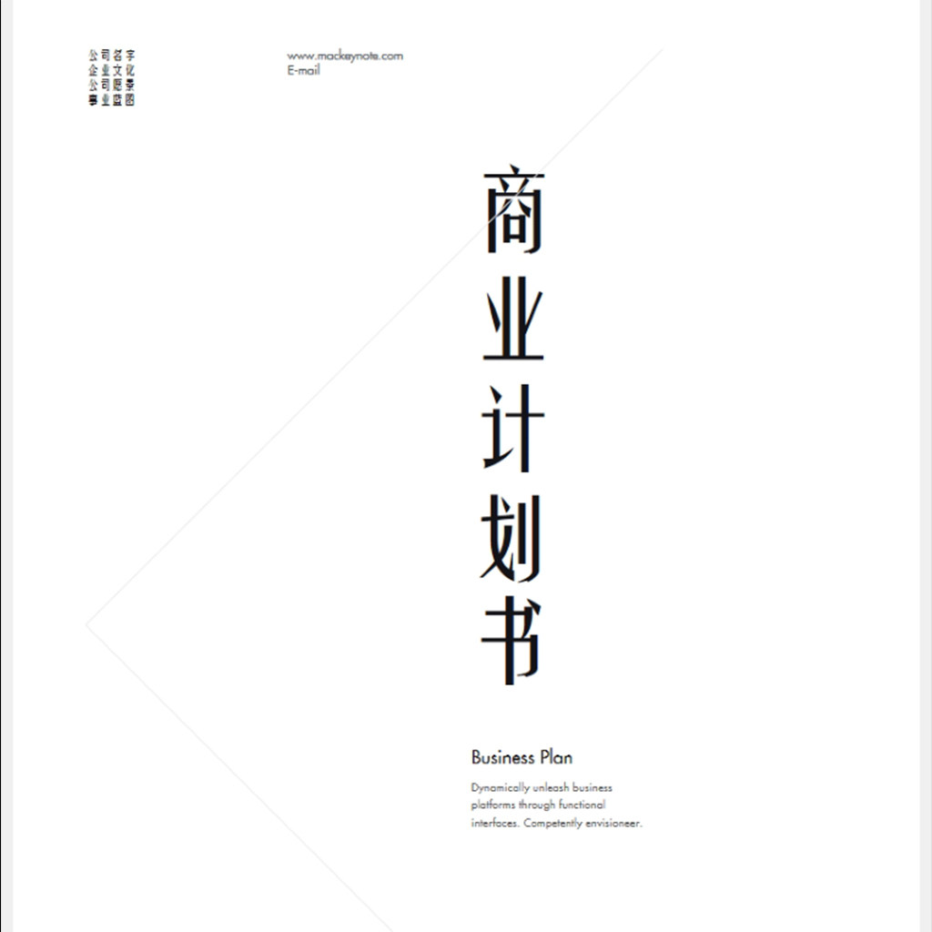 竖版公司企业商业计划书产品市场推广策划keynote模版设计素材