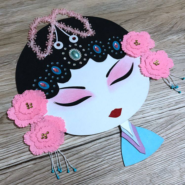 戏曲惊眉贴画布贴画花旦京剧国风中国布艺手工缝纫diy材料套装