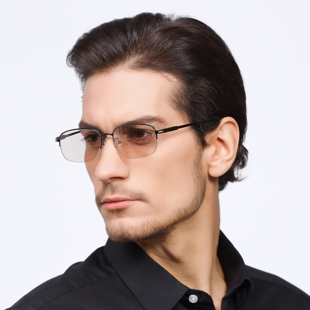东海天然水晶石眼镜 浅茶色石头镜纯钛架 男款养眼清凉款老石头