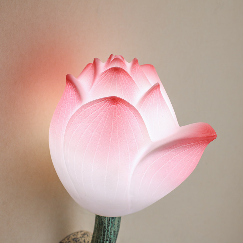 创意现代新中式壁灯客厅过道阳台卧室床头古典田园荷花艺术灯饰