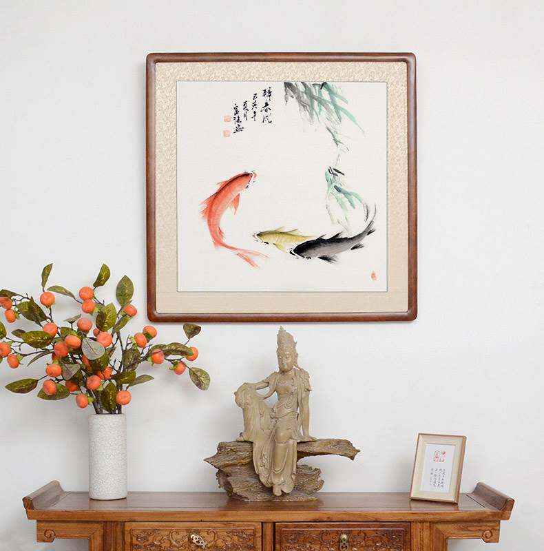 真迹大师胡富强富强国画富贵吉祥鲤鱼跳龙门鳜鱼客厅国画