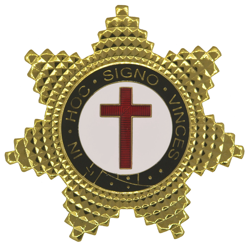 3d立体质感洛林十字架欧洲圣殿骑士团镀银荣誉勋章胸针