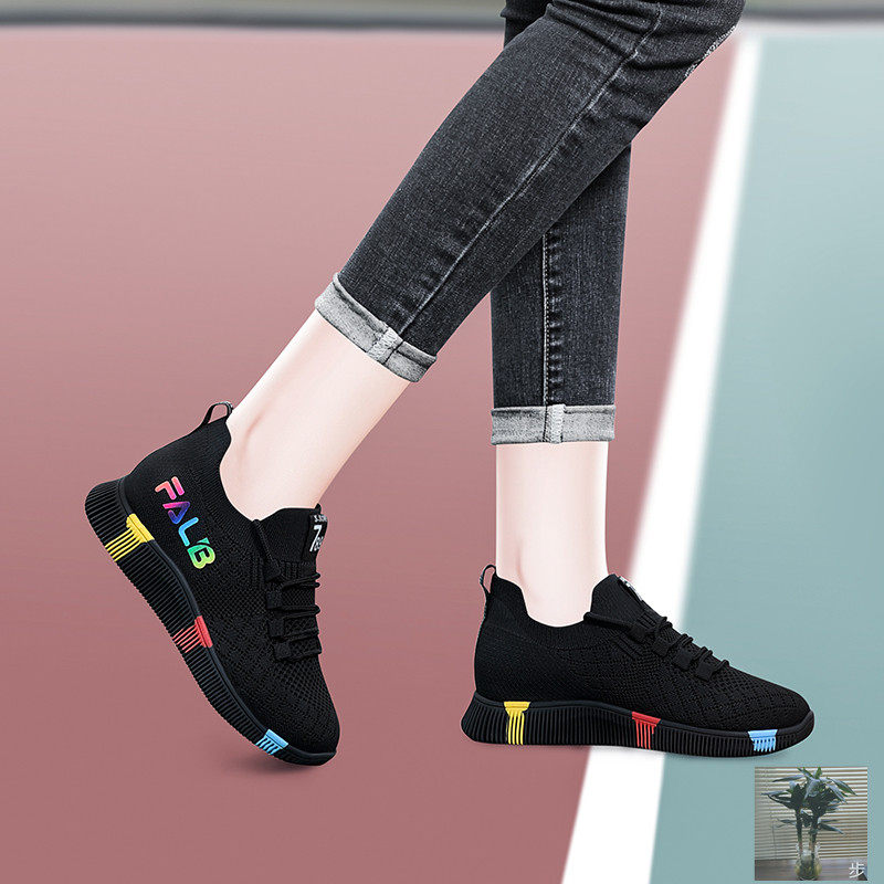 菲荙达爆款女鞋春季新款飞织透气休闲鞋n77时尚运动时尚休闲鞋