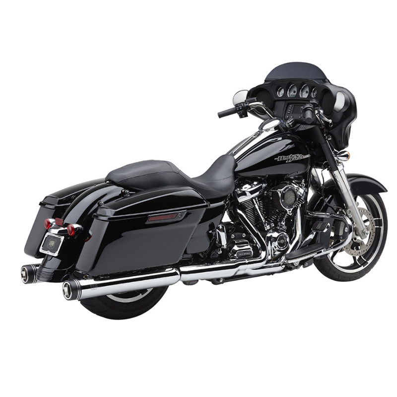 cobra高性能圆口尾黑色眼镜蛇排气管改装哈雷王改装滑翔路摩托车排气