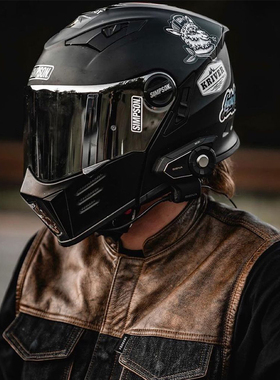 现货美国simpson辛普森头盔双镜片