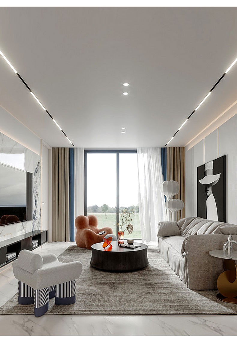 磁吸折叠20批灰轨格栅灯轨道48v射灯天花花灯电子专用材料