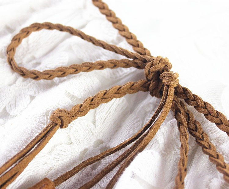 简约编织腰带女装装饰连衣裙腰绳黑色女细百搭腰带