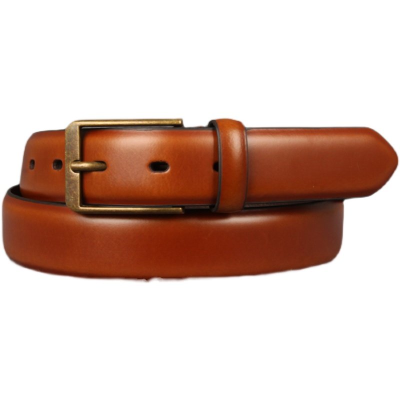皮带外贸男款复古棕色牛皮腰带美单出口特大腰带