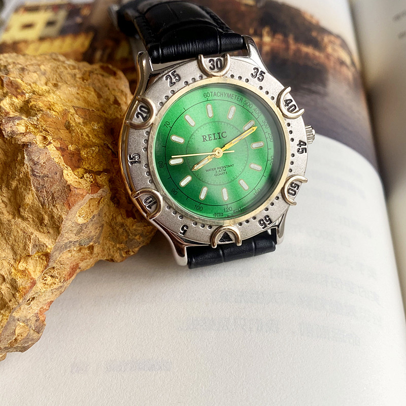 国外带回正品relic复古光泽扎染夜光转盘钢制国产腕表