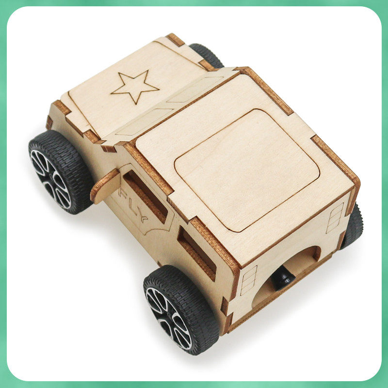 拉线飞车幼儿园小学科技制作手工diy科学实验趣味科学实验