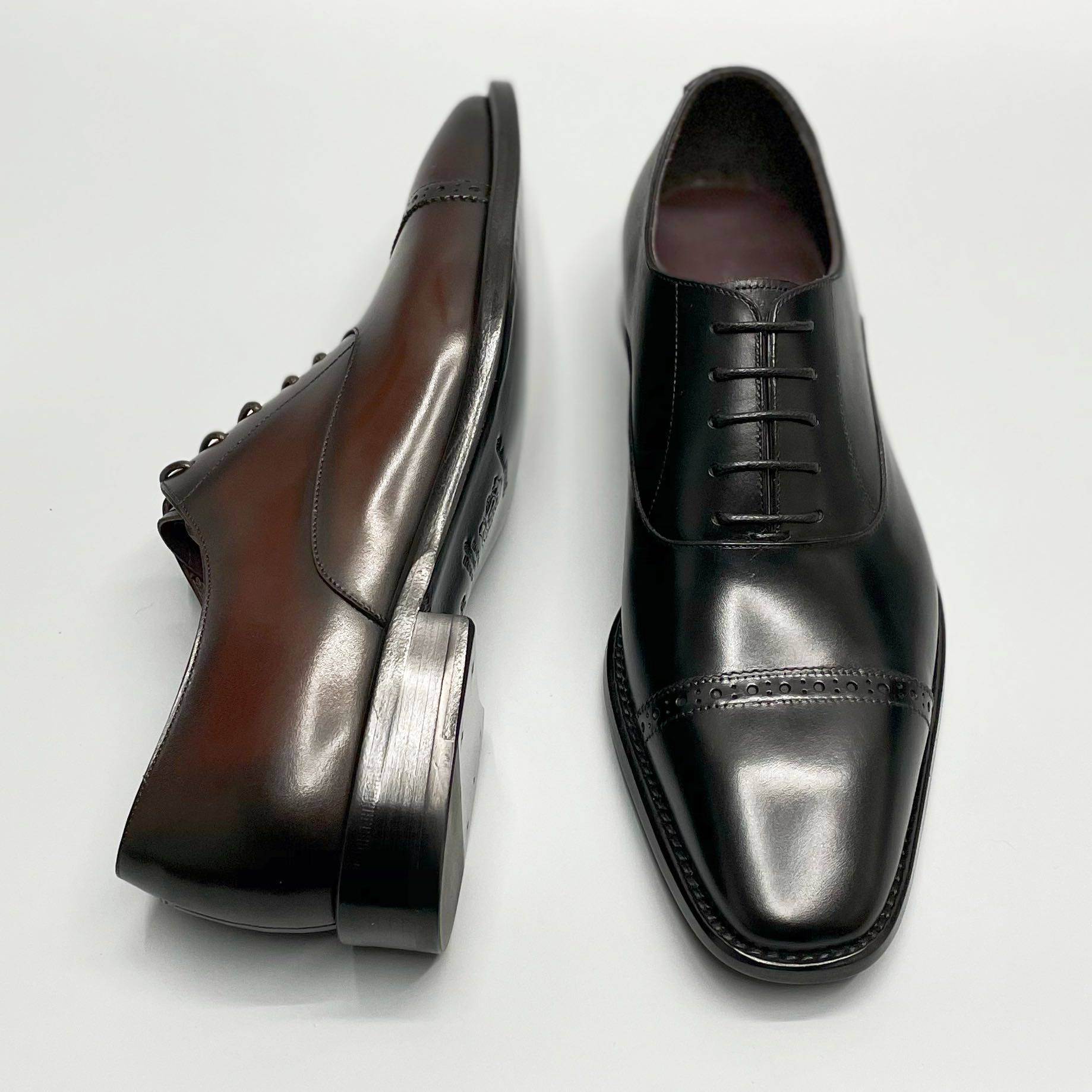 意大利男士三接头皮鞋商务务正系带方头男鞋牛津正装皮鞋