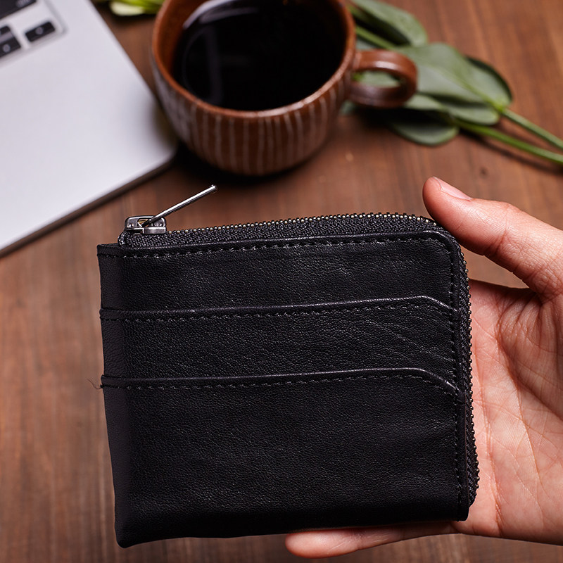 钱包男士夹子钱夹子羊皮潮牌短款送礼一体零钱钱包