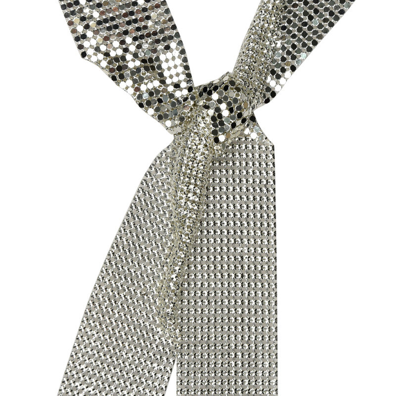 gleerainbow银色铜质铠锁金属造型领带领带