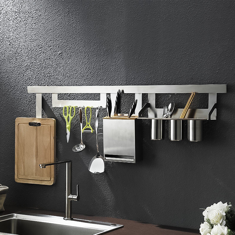 304不锈钢厨卫置物架 厨房五金挂件壁挂挂架挂杆墙上刀架厨房用品