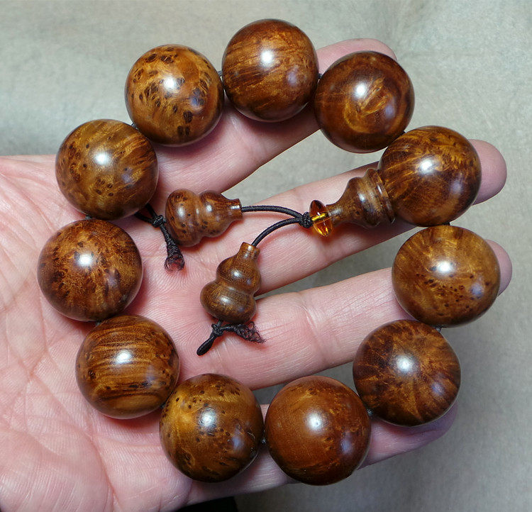 麻梨疙瘩手串佛珠老红22cm精品一物一拍佛珠