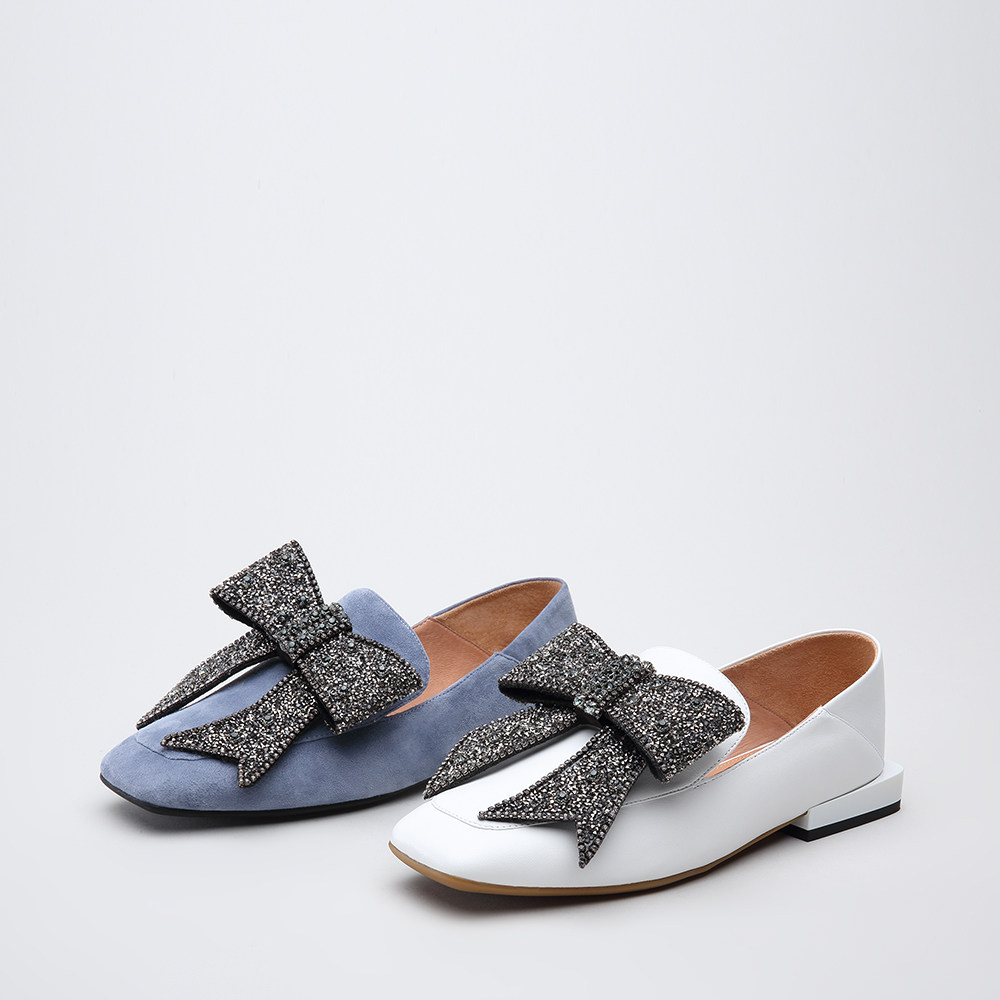 思加图2018穆勒鞋蝴蝶结百搭平底优雅凉拖女单鞋9k913am8