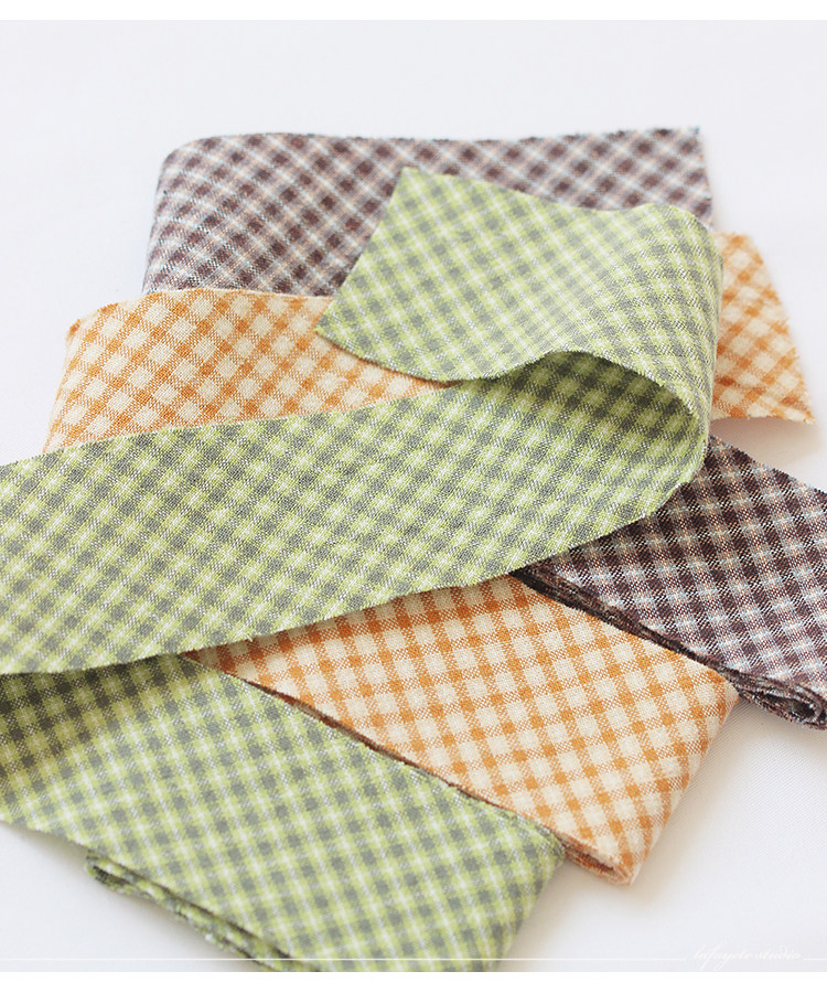 新品格子先染包边条斜裁色织纯棉布手工diy包边滚边辅料一米起拍