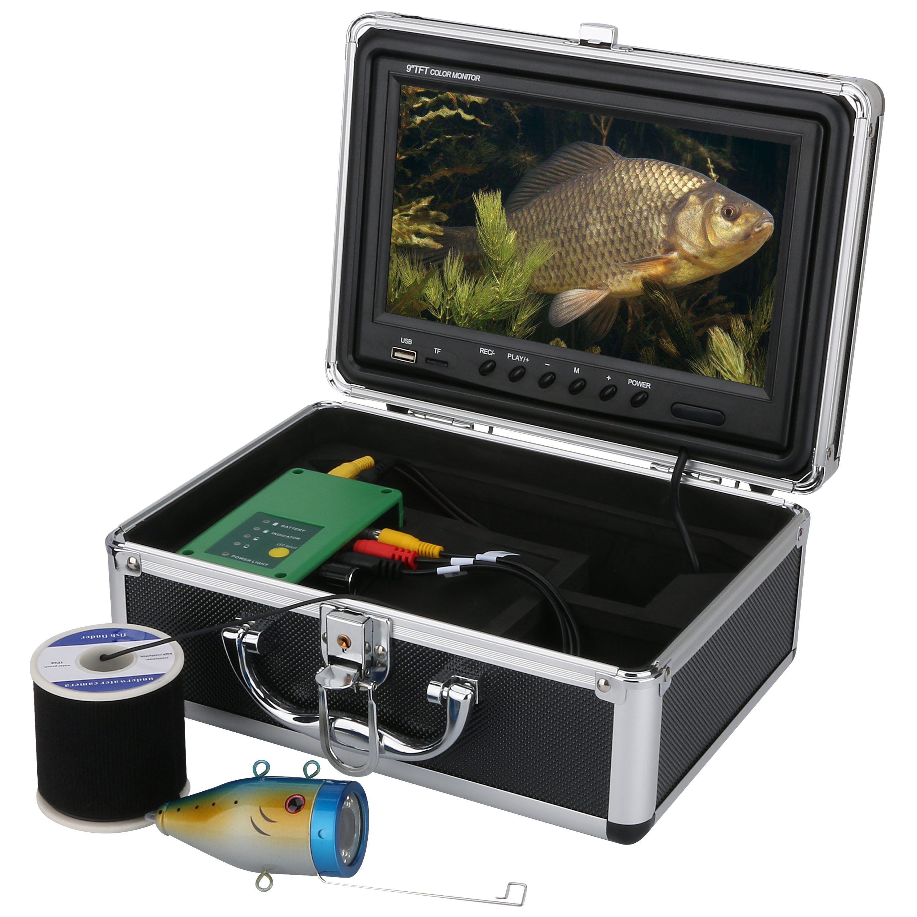 探鱼可视高清钓鱼夜视水下摄像头冰钓夜钓筏船用探鱼器