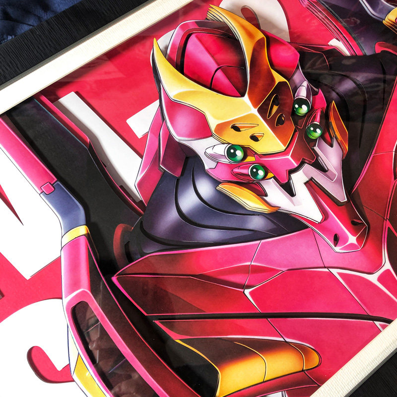 新世纪福音战士立体画eva二号机客厅玄关手工装饰画版画