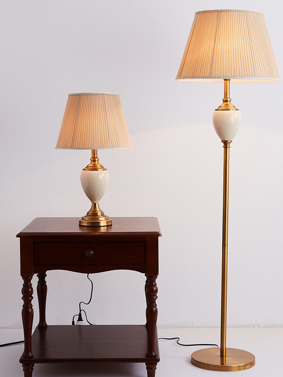 2021陶瓷台灯落地灯美式简约现代新中式客厅卧室装饰台灯