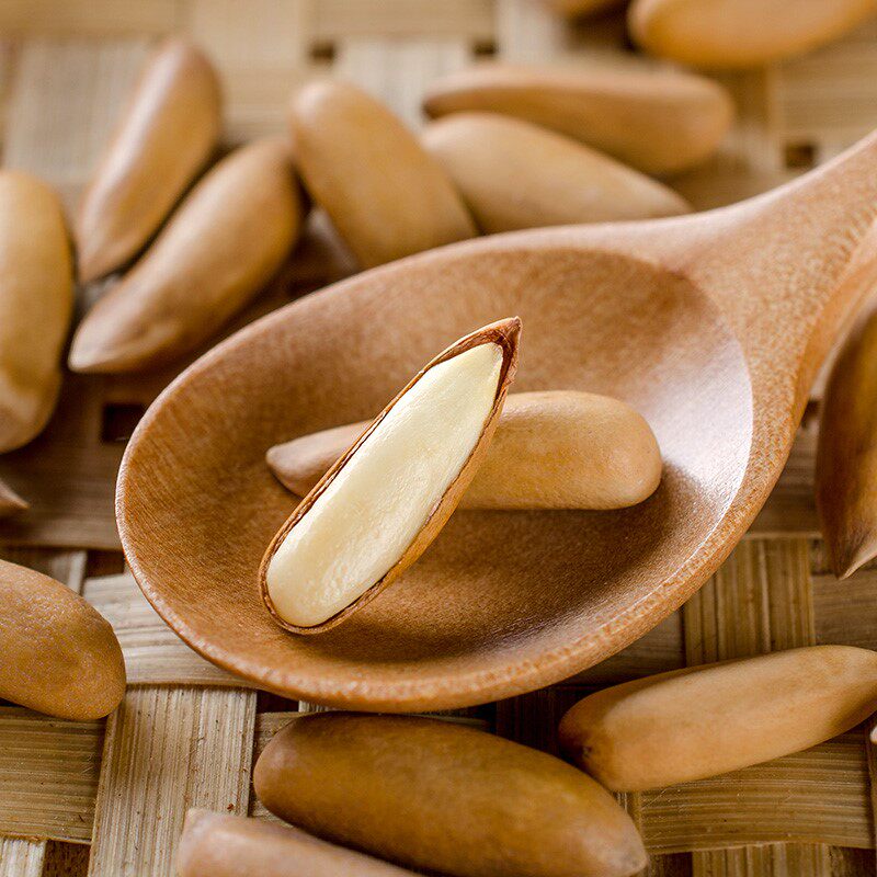 新货象牙巴西松子散装500g克大颗粒原味手剥松子