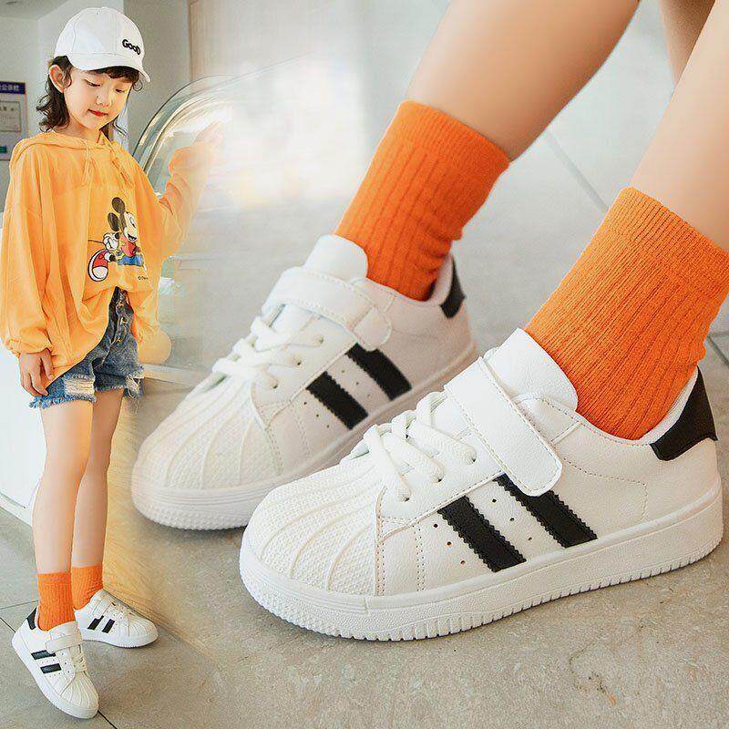 儿童小白鞋女童童鞋2021新款春秋秋季透气上学运动鞋