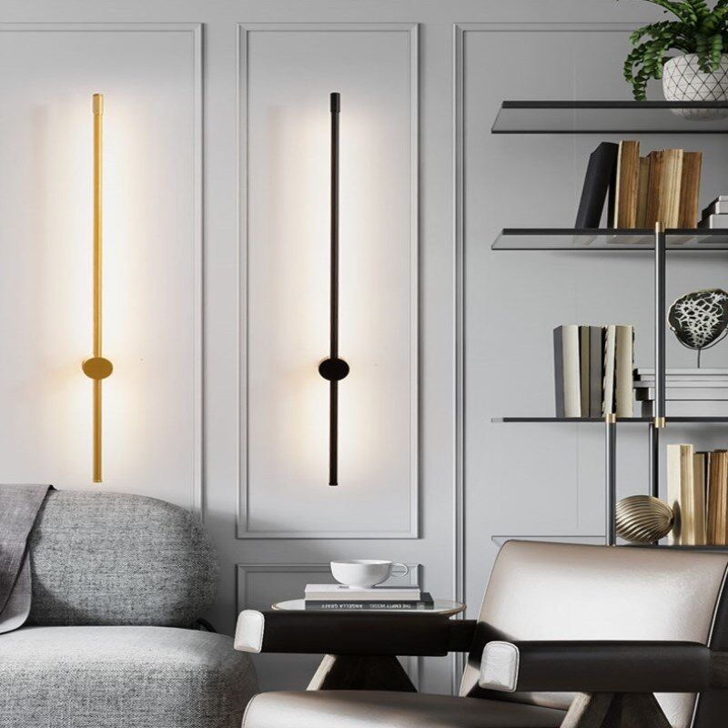 发廊公司明装线条灯会所长壁灯客厅背景墙轻奢壁灯
