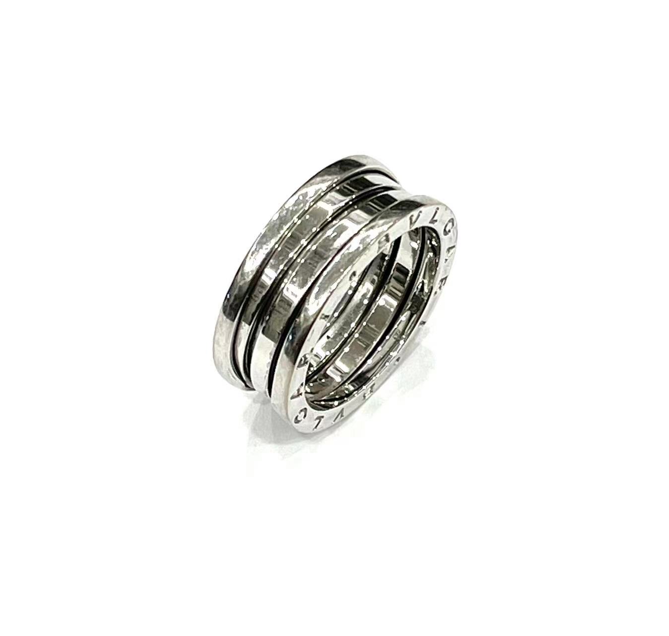 60号宝格丽b.zero1白金三环弹簧男士戒指an19102戒指