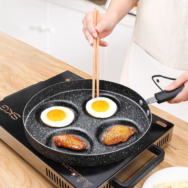 煎饼工具蛋仔锅早餐四孔平底锅不粘蛋饺锅家用厨具煎锅