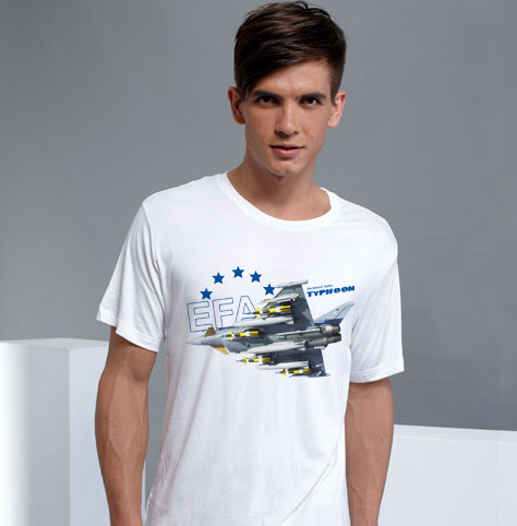 efaef2000typhoon台风战斗机军事武器文化衫三代纯棉短袖t恤
