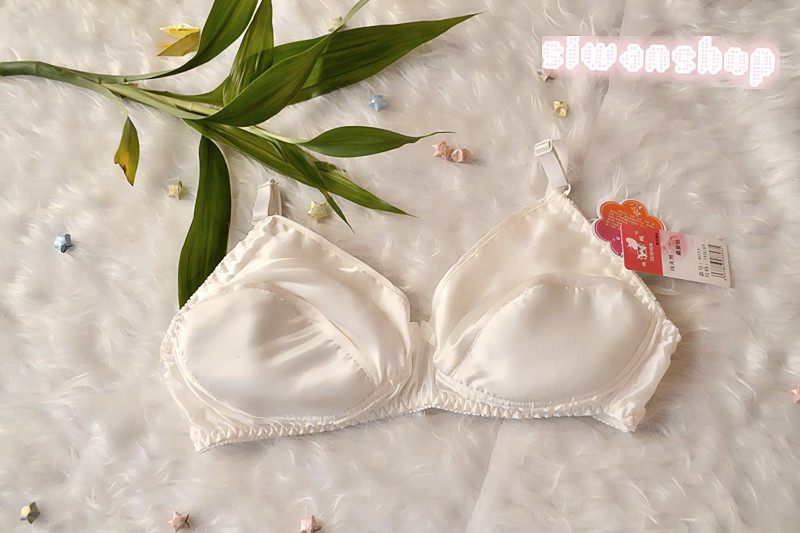 真丝薄膜超薄内衣经期少女钢圈哺乳大胸蚕丝文胸