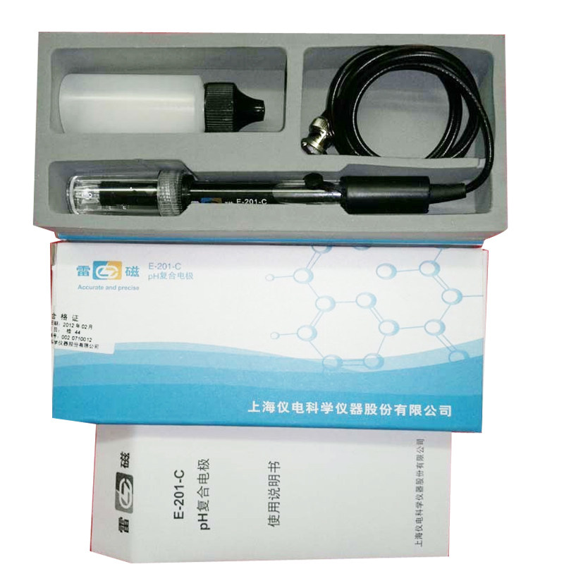 上海雷磁e-201-c可充式复合电极ph电极e-301-f玻璃ph电极65-1c