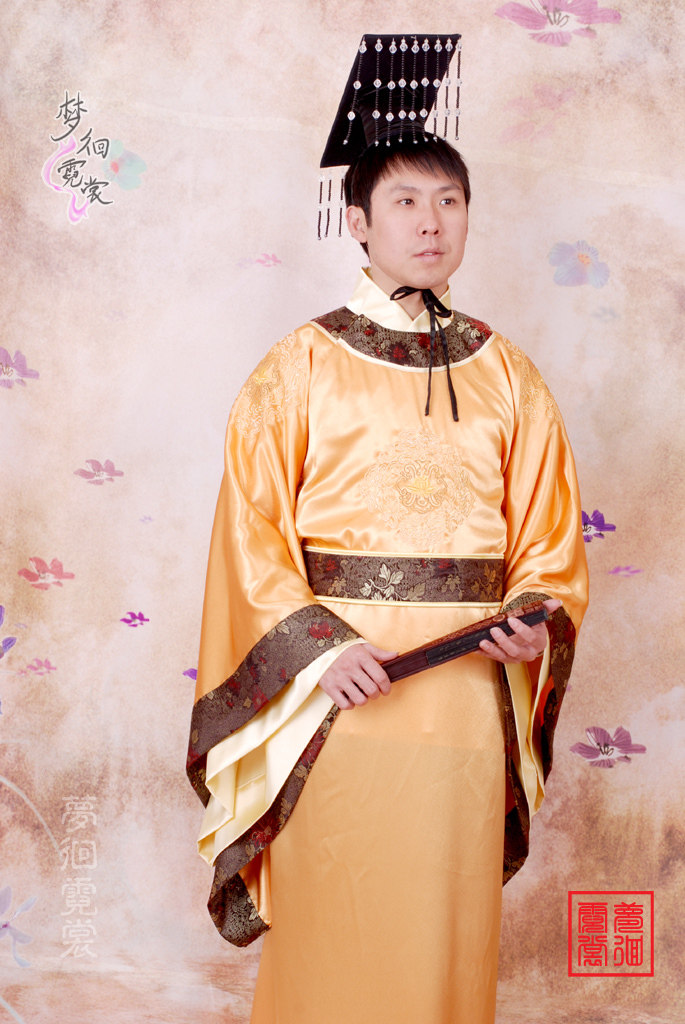 唐装古装汉服常服男装绣花圆领太子太子装全身民族服装定制