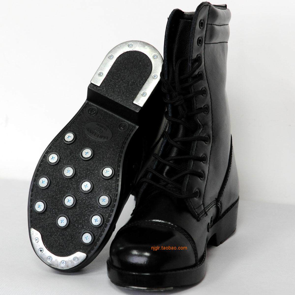 全皮踢死牛军迷靴特种兵陆战铁掌鞋底特耐耐磨战术靴