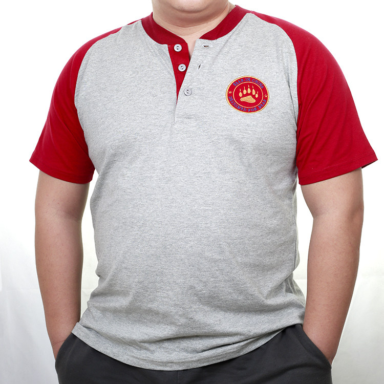 为熊爪加肥大码胖子潮男绣花肥佬纯棉亨利式胖熊大号短袖t恤男夏