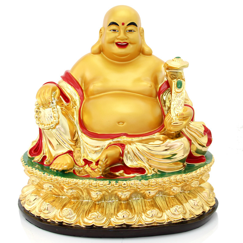 招财弥勒摆件大号笑佛如意赐福金佛摆设开业摆件