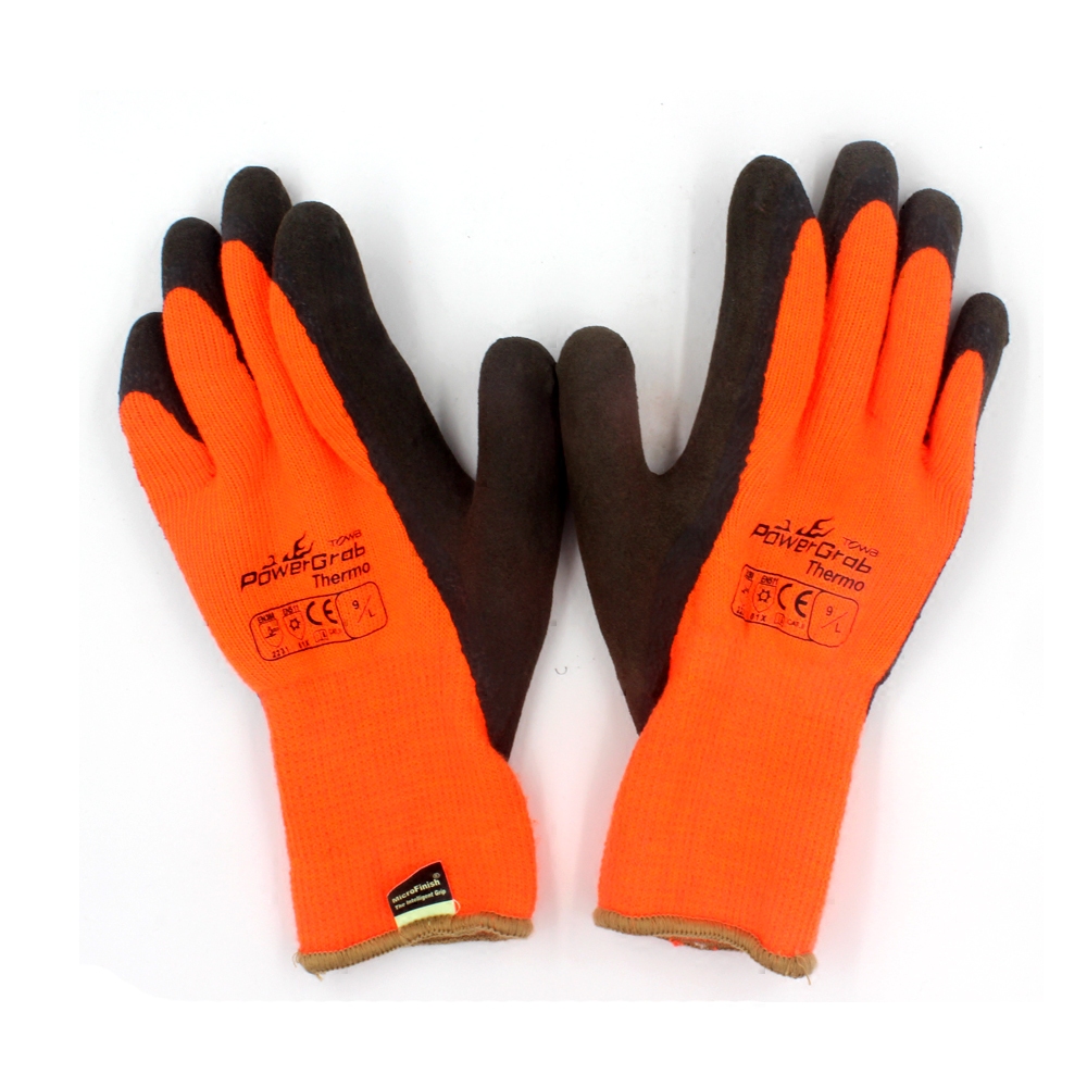 冬季东北防水棉手套劳保男女劳动耐磨防滑加厚防寒保暖防冻橘色