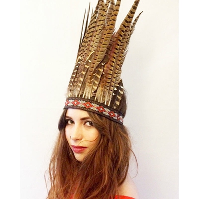 民族头饰印第安饰品纳瓦部落长羽毛夸张波西米亚舞台表演发饰