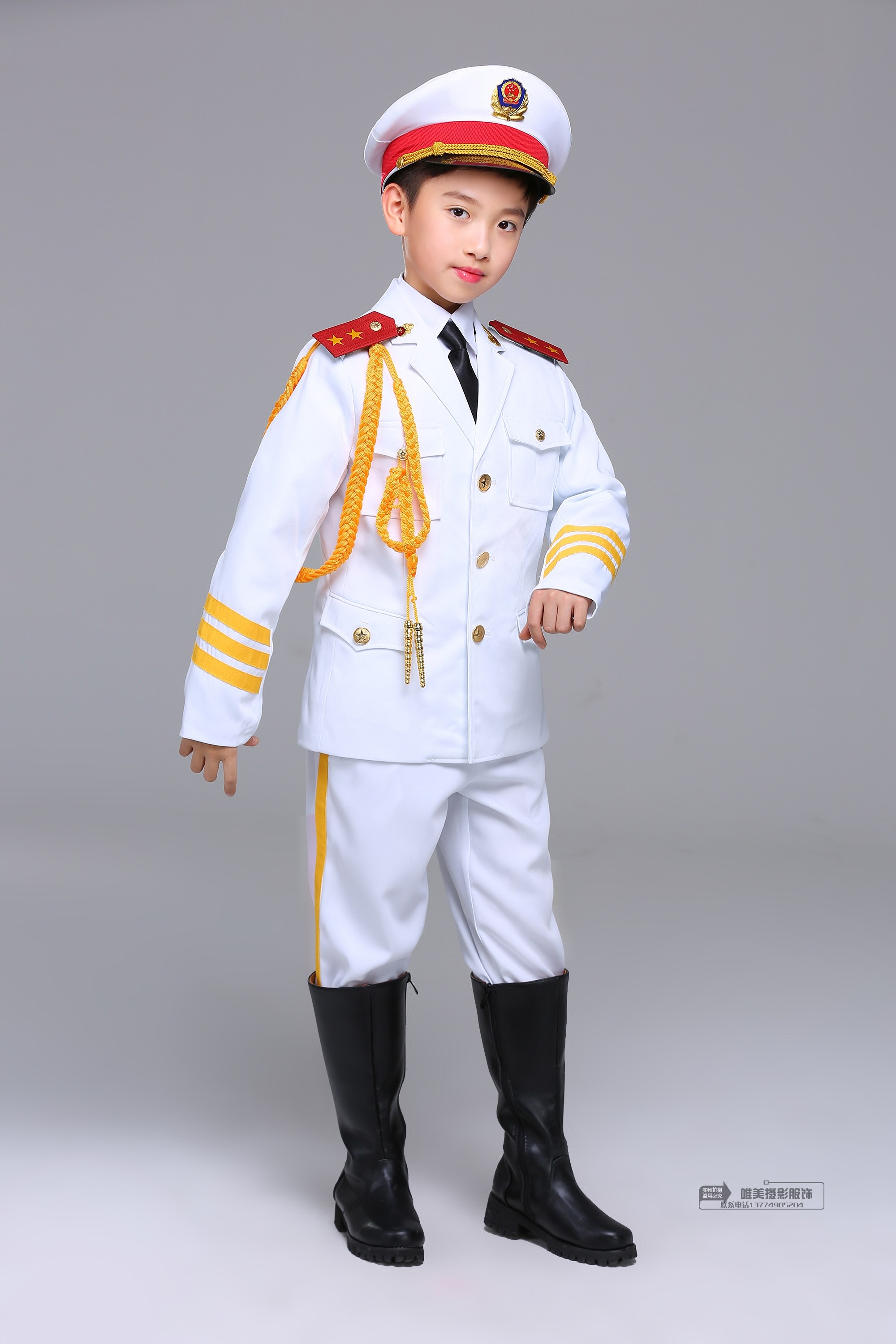 旗手儿童童升仪仗队军装制服海陆空三军国旗班护旗儿童演出服